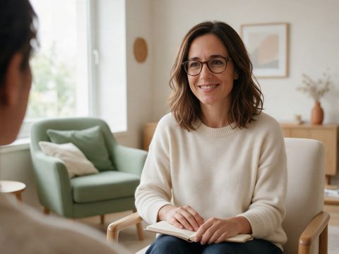 Marta en una sesión en la consulta.
